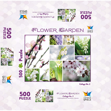 Flower Garden - Spring Collage 500 Jigsaw Puzzle box 3D Modell