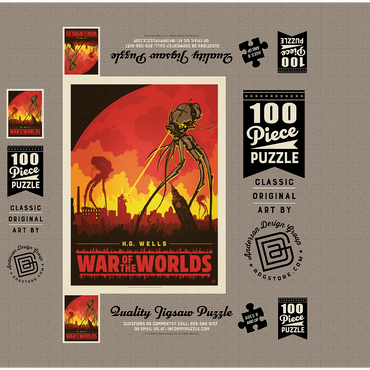 War of the Worlds: H.G. Wells 100 Jigsaw Puzzle box 3D Modell