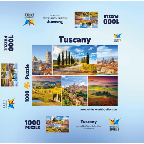 Tuscany - Florence, Siena and Pisa 1000 Jigsaw Puzzle box 3D Modell