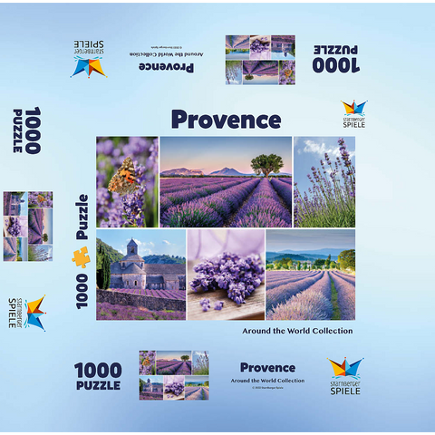 Lavender fields in Provence near Valensole 1000 Jigsaw Puzzle box 3D Modell