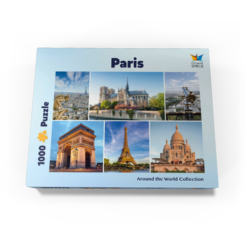 Paris - Notre Dame, Eiffel Tower and Sacre Coeur 1000 Jigsaw Puzzle box view1