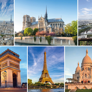 Paris - Notre Dame, Eiffel Tower and Sacre Coeur 1000 Jigsaw Puzzle 3D Modell
