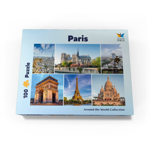 Paris - Notre Dame, Eiffel Tower and Sacre Coeur 100 Jigsaw Puzzle box view1