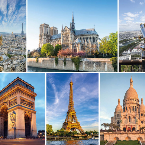 Paris - Notre Dame, Eiffel Tower and Sacre Coeur 100 Jigsaw Puzzle 3D Modell