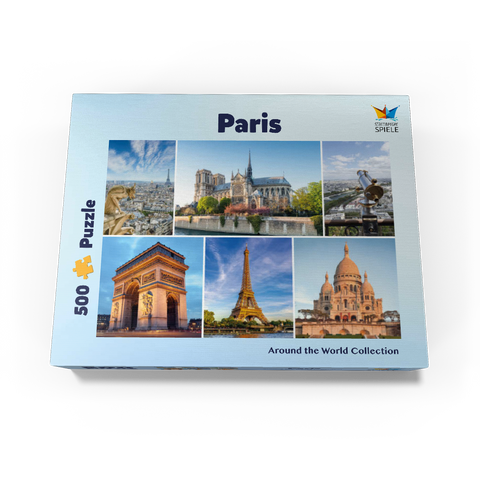 Paris - Notre Dame, Eiffel Tower and Sacre Coeur 500 Jigsaw Puzzle box view1