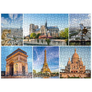 puzzleplate Paris - Notre Dame, Eiffel Tower and Sacre Coeur 500 Jigsaw Puzzle