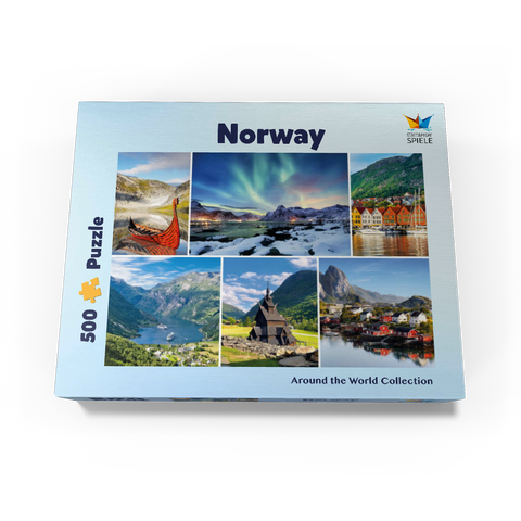 Norway - Lofoten, Northern Lights and Geirangerfjord 500 Jigsaw Puzzle box view1