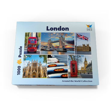 London - Big Ben, Tower Bridge and Westminster Abbey 1000 Jigsaw Puzzle box view1