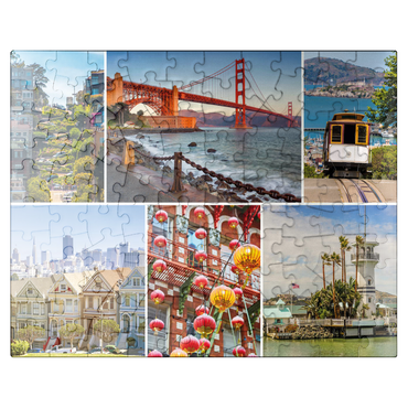 puzzleplate San Francisco - Golden Gate Bridge and Lombard Street 100 Jigsaw Puzzle