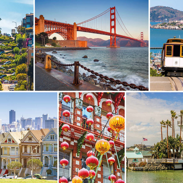 San Francisco - Golden Gate Bridge and Lombard Street 100 Jigsaw Puzzle 3D Modell