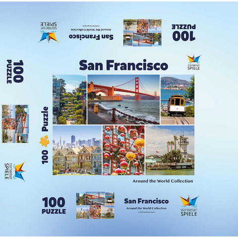 San Francisco - Golden Gate Bridge and Lombard Street 100 Jigsaw Puzzle box 3D Modell