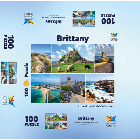 Brittany - Mont Saint Michel, Saint Malo and Locronan 100 Jigsaw Puzzle box 3D Modell