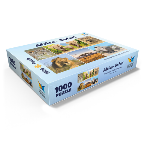 Africa Safari - Lion, Elephant, Leopard, Rhino, Buffalo 1000 Jigsaw Puzzle box view1