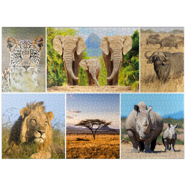 puzzleplate Africa Safari - Lion, Elephant, Leopard, Rhino, Buffalo 1000 Jigsaw Puzzle