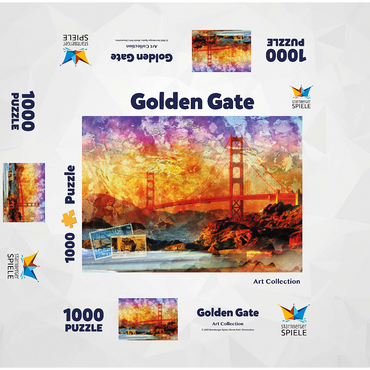 Golden Gate Bridge - San Francisco - California 1000 Jigsaw Puzzle box 3D Modell