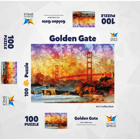 Golden Gate Bridge - San Francisco - California 100 Jigsaw Puzzle box 3D Modell