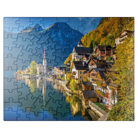 puzzleplate Hallstatt in Austria, Lake Hallstatt - Unesco World Heritage Site 100 Jigsaw Puzzle