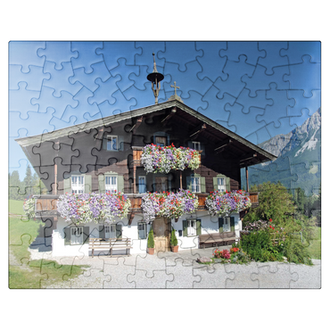puzzleplate Bergdoktor Practice in Ellmau in Tyrol, Wilder Kaiser, Austria 100 Jigsaw Puzzle