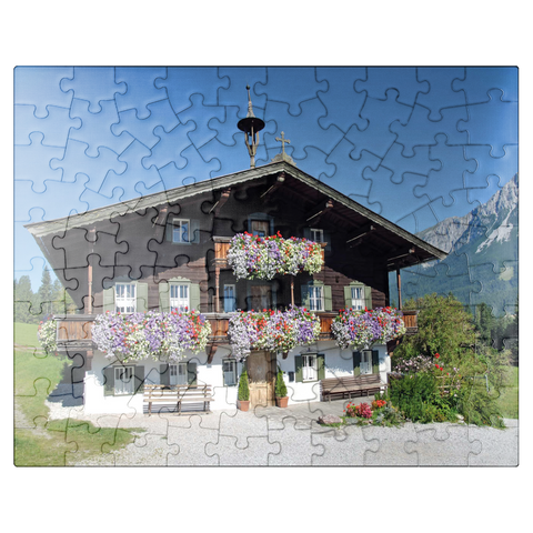 puzzleplate Bergdoktor Practice in Ellmau in Tyrol, Wilder Kaiser, Austria 100 Jigsaw Puzzle