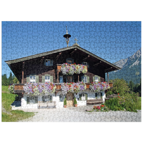 puzzleplate Bergdoktor Practice in Ellmau in Tyrol, Wilder Kaiser, Austria 500 Jigsaw Puzzle