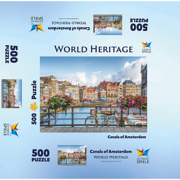 Amsterdam canals - Unesco World Heritage Site 500 Jigsaw Puzzle box 3D Modell