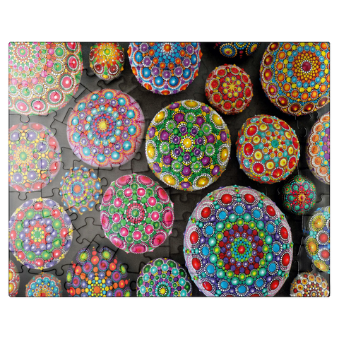 puzzleplate Colorful Mandala Stones - Rock Painting 100 Jigsaw Puzzle
