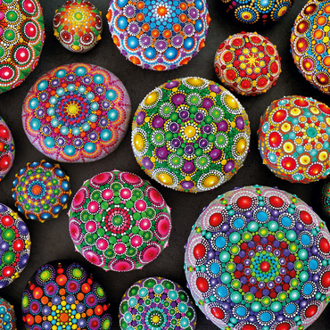 Colorful Mandala Stones - Rock Painting 500 Jigsaw Puzzle 3D Modell