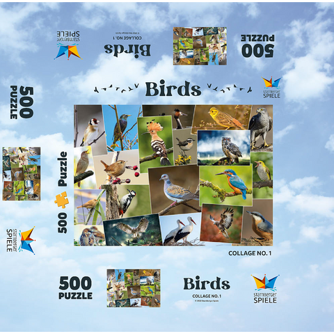 Birds of the Year - Collage No.1 - Germany 500 Jigsaw Puzzle box 3D Modell