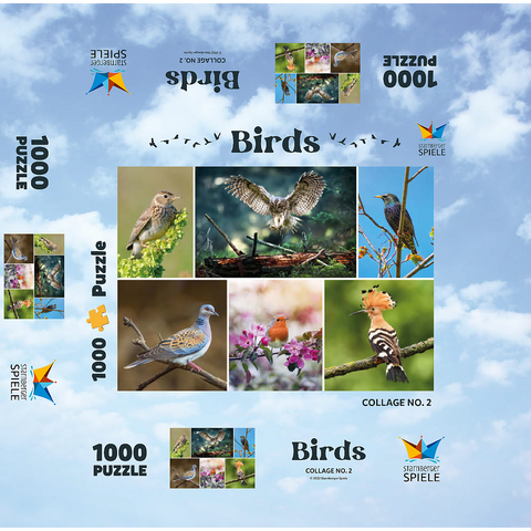 Birds of the Year - Collage No.2 - Deutschalnd 1000 Jigsaw Puzzle box 3D Modell