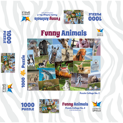 Funny animals - Collage No. 2 1000 Jigsaw Puzzle box 3D Modell