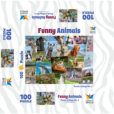 Funny animals - Collage No. 2 100 Jigsaw Puzzle box 3D Modell