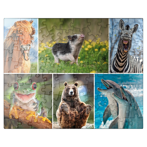 puzzleplate Funny animals - Collage No. 3 100 Jigsaw Puzzle