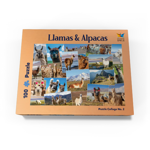 Llamas and alpacas - Collage No. 2 100 Jigsaw Puzzle box view1