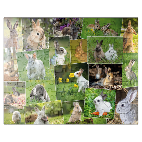 puzzleplate Bunnies & Rabbits - Collage No. 3 100 Jigsaw Puzzle