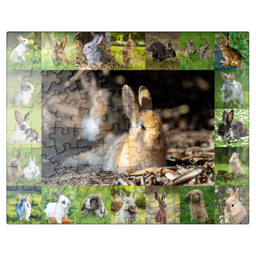 puzzleplate Bunnies & Rabbits - Collage No. 4 100 Jigsaw Puzzle