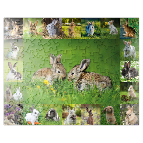 puzzleplate Bunnies & Rabbits - Collage No. 5 100 Jigsaw Puzzle
