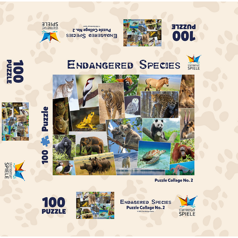 Endangered species - Collage No. 1 100 Jigsaw Puzzle box 3D Modell