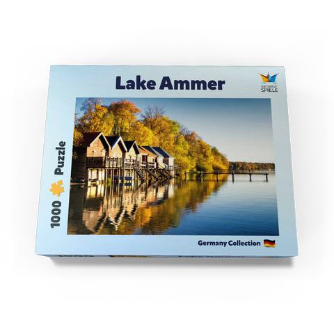 Ammersee - boathouses in Stegen - Bavaria 1000 Jigsaw Puzzle box view1