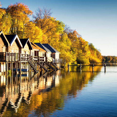 Ammersee - boathouses in Stegen - Bavaria 1000 Jigsaw Puzzle 3D Modell