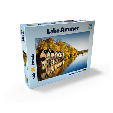 Ammersee - boathouses in Stegen - Bavaria 100 Jigsaw Puzzle box view1
