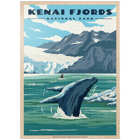 puzzleplate Kenai Fjords National Park - Whale's Haven in Nature, Vintage Travel Poster 1000 Jigsaw Puzzle