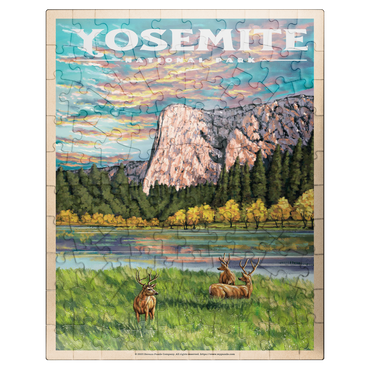 puzzleplate Yosemite National Park - The Grand View of El Capitan, Vintage Travel Poster 100 Jigsaw Puzzle