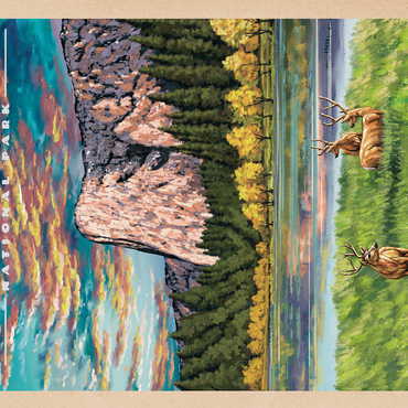 Yosemite National Park - The Grand View of El Capitan, Vintage Travel Poster 500 Jigsaw Puzzle 3D Modell