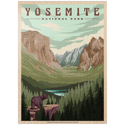 puzzleplate Yosemite National Park - Yosemite Valley, Vintage Travel Poster 1000 Jigsaw Puzzle