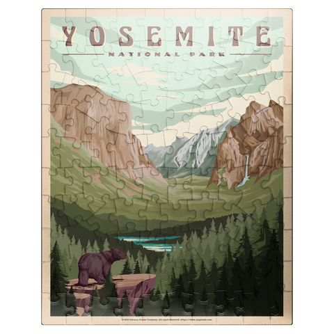 puzzleplate Yosemite National Park - Yosemite Valley, Vintage Travel Poster 100 Jigsaw Puzzle