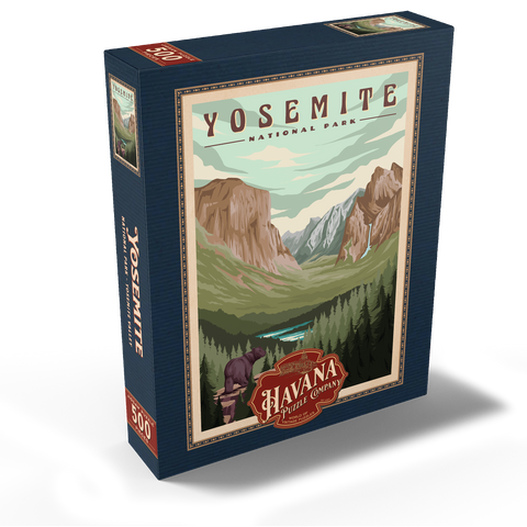 Yosemite National Park - Yosemite Valley, Vintage Travel Poster 500 Jigsaw Puzzle box view1