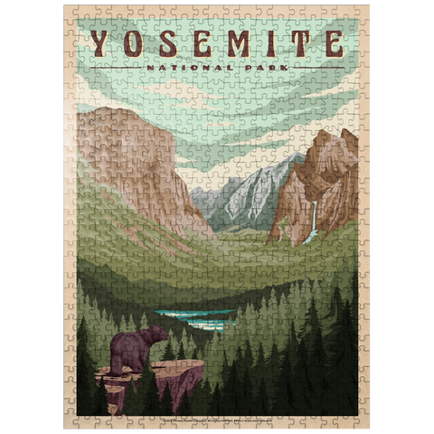 puzzleplate Yosemite National Park - Yosemite Valley, Vintage Travel Poster 500 Jigsaw Puzzle