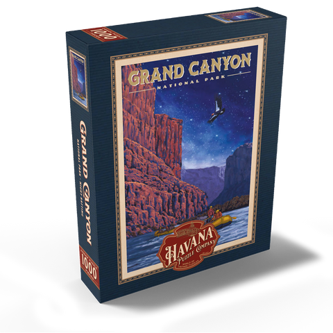 Grand Canyon National Park - Night Rafting, Vintage Travel Poster 1000 Jigsaw Puzzle box view1
