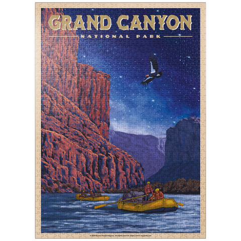 puzzleplate Grand Canyon National Park - Night Rafting, Vintage Travel Poster 1000 Jigsaw Puzzle