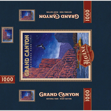 Grand Canyon National Park - Night Rafting, Vintage Travel Poster 1000 Jigsaw Puzzle box 3D Modell